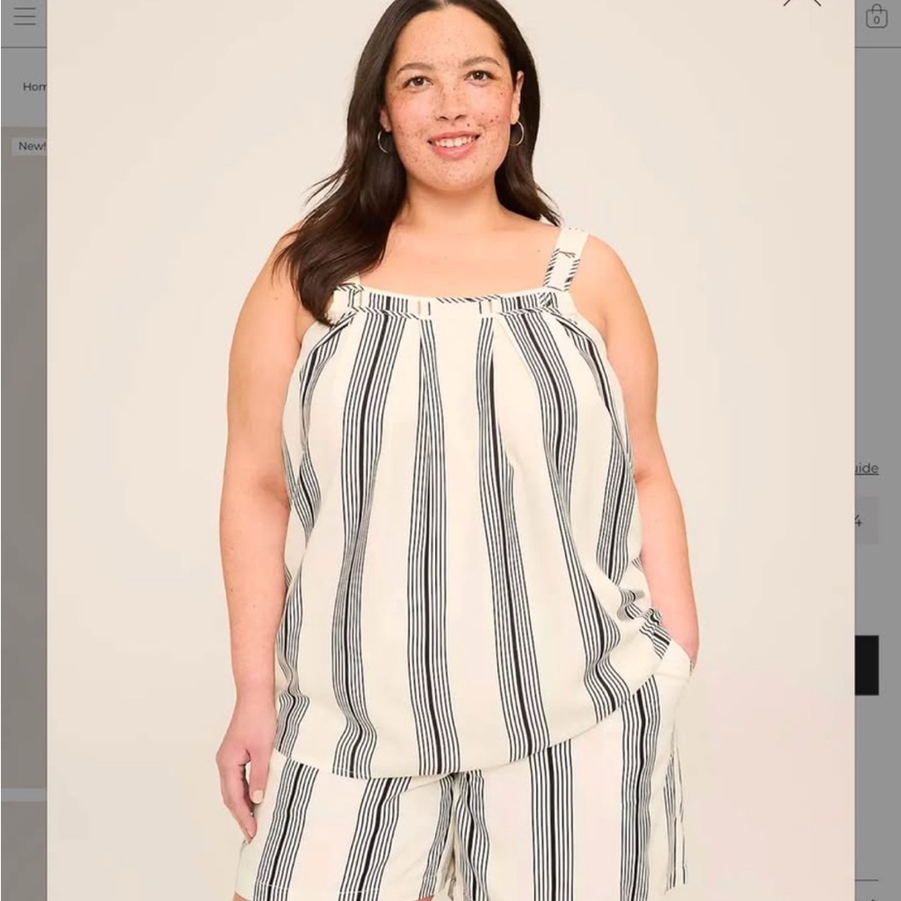 Lane Bryant Black and White Striped Set